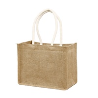 Sac à provisions fourre-tout en lin personnalisé imprimé avec votre propre matériau de jute de conception
