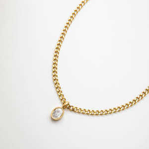 YF3635 Collar de Cadena Cubana con Colgante de Estrella de Acero Inoxidable Chapado en Oro de 18k, Resistente al Agua y al Deslustre, con Zirconia 5A, Estilo Vintage - Product Image 6