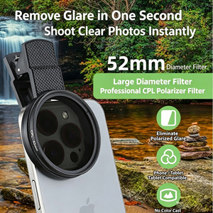<span class=keywords><strong>Filtre</strong></span> polarisant CPL réglable de 52 mm pour téléphone portable, objectif externe, élimine les reflets, <span class=keywords><strong>filtre</strong></span> à effets spéciaux de style reflex numérique - Product Image 1