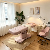 Table de massage électrique à 3 moteurs, lit de beauté réglable en hauteur, mobilier de salon, lit de spa inclinable pour esthéticienne