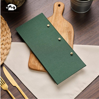 Porte-menu vert moderne, classeur de menu de restaurant, dossier de menu personnalisé, couverture en tissu pour menus