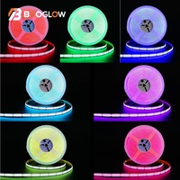 Bande LED RGB 7 couleurs haute luminosité 24V DC 672 LED/m 10mm 10m/rouleau 12W/m 100LM, flexible et intelligente pour TV, blanc chaud, cuivre IP20 5m