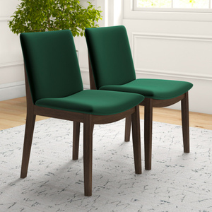 Chaise de salle à manger moderne Laura en bois massif de style mid-century (lot de 2) pour salon - Product Image 2