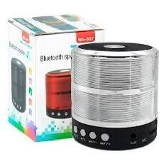 WS 887 Portable <b>Bluetooth</b> Speaker Silver Wireless Stereo Sound Compact Design For Indoor Outdoor Use - Product Image 3