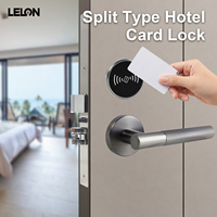 Serrure intelligente à levier de type split pour hôtel, haute sécurité, déverrouillage par carte IC et clé mécanique, avec système de gestion hôtelière