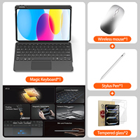 Étui de protection multifonctionnel pour tablette de bureau avec clavier tactile et emplacement pour stylet pour iPad 10e et 11e génération A16