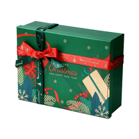 Boîte cadeau de Noël en papier mâché avec lamination mate, type coquille magnétique, recyclable, pour biscuits, friandises, chocolats, cadeaux