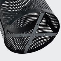 Poubelle extérieure en acier perforé avec couvercle plat, 36 gallons, design moderne, résistante à l'eau, durable, pour mobilier, écoles, parcs, hôtels