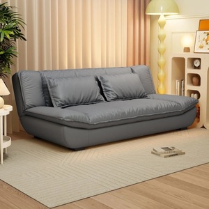 Divano Letto Convertibile Moderno Design Modulare Reclinabile Regolabile Rivestimento in Pelle Effetto Pelle di Gatto Telaio in Legno 3 Posti per Soggiorno - Product Image 3