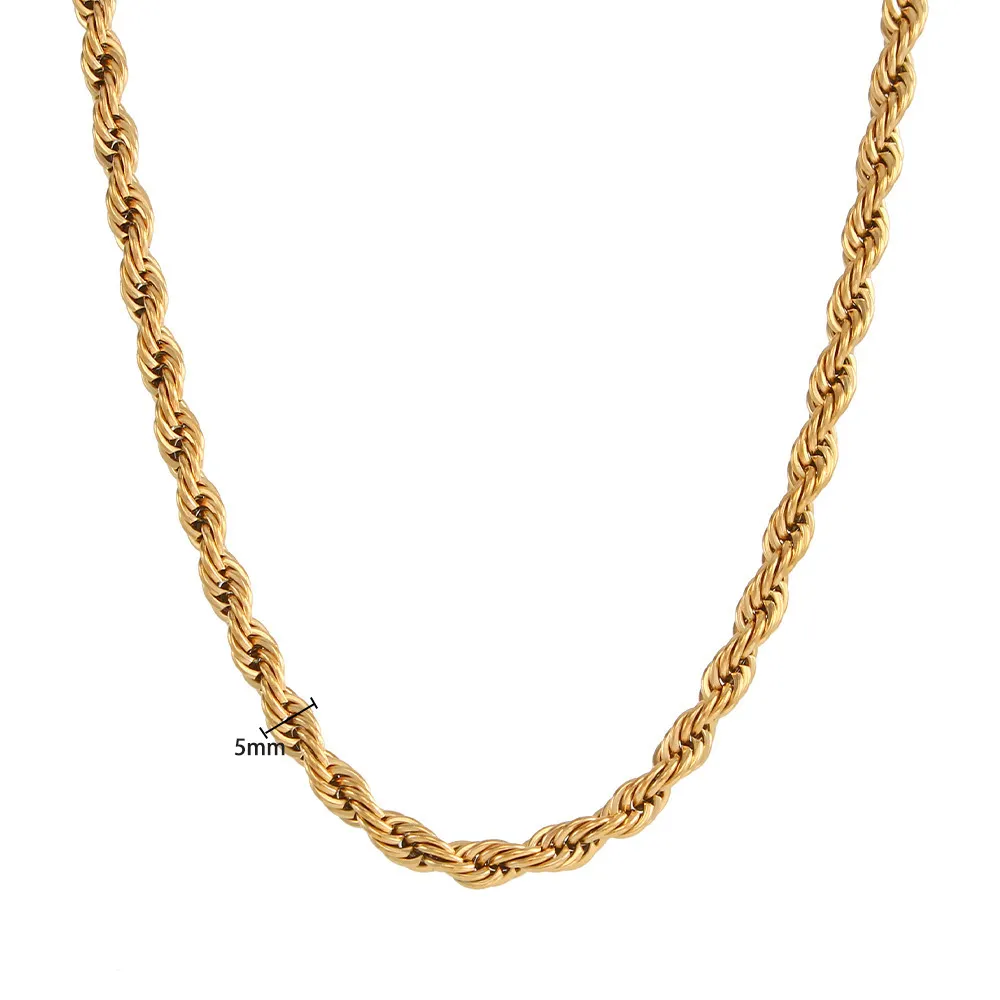 Hot sale factory direct price pure 18k gold necklace 18k gold plated stainless steel necklace