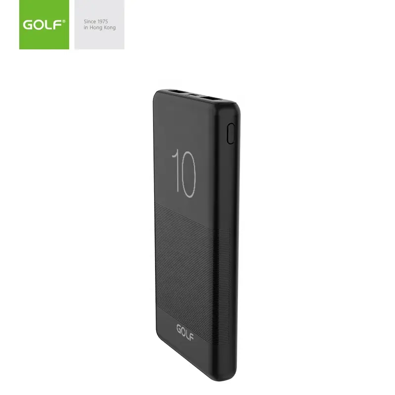 골프 사용자 정의 프로 모션 전원 은행 범용 리튬 배터리 휴대 전화 충전기 듀얼 USB 도매 가격 10000mah 전원 은행