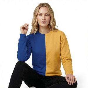Sudadera Personalizada para Mujer en Dos Tonos, Amarillo y Azul, Ropa Universitaria, Sudadera con Contraste de Color para Hermandades Estudiantiles - Product Image 3