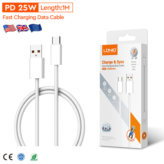 LDNIO LS901 Factory Price 1M Type-c Cable Fast Charging Type Usb c Charger Cable for iphone Mobile Phone Date Cable