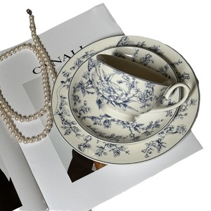Juego de Platos de Cerámica con Diseño de Flores Azules, Estilo Retro Francés, para Desayuno, Taza y Platillo para Té, Ideal para Fiestas y Hoteles - Product Image 5
