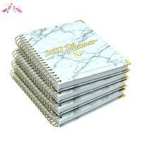 Carnet de notes personnalisé 8 1/2 x 11 avec couverture rigide, agenda, organisateur, carnet de notes, bloc-notes, cahier avec spirale dorée