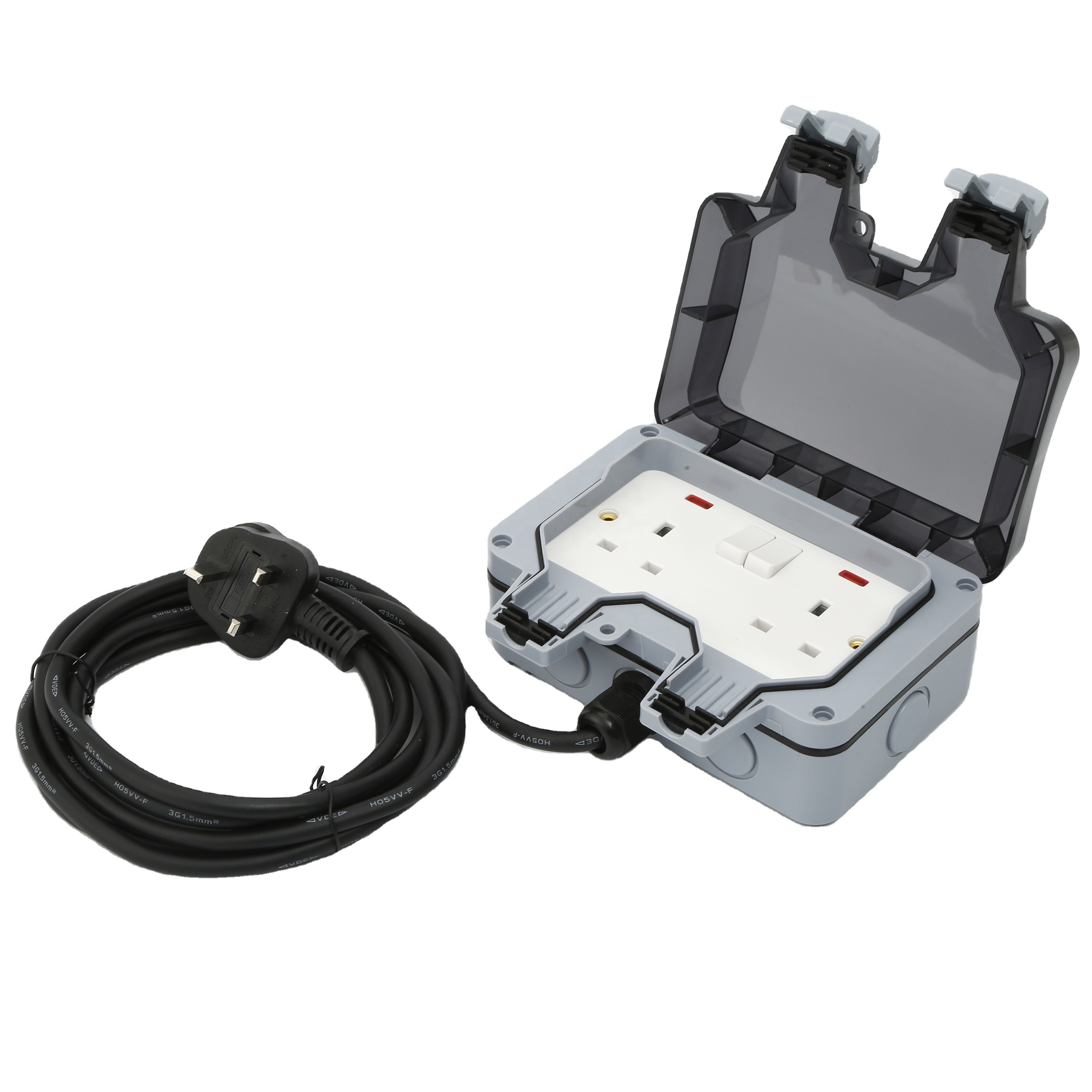 MP22-N водонепроницаемый 13amp 2 gang настенный выключатель розетка Великобритании пылезащитный чехол водонепроницаемый протектор защитную крышку розетка с переключателем