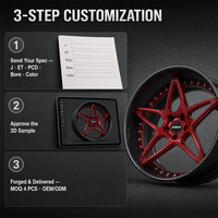 Jantes forgées 3 pièces Maroon 5-Y 20x10 5x114.3 ET30 6061 T6 personnalisées à déport profond pour Mazda