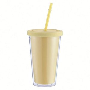 Vente en gros de gobelets en plastique à double paroi de 24 oz avec couvercle multicolore, gobelet personnalisé de couleur pastel avec logo pour cadeaux d'entreprise - Product Image 4
