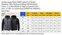 Blouson matelassé slim pour homme, couleur personnalisée, imperméable, coupe-vent, avec capuche, pour l'hiver, décontracté, rembourré, avec logo frontal