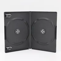 WEISHENG-caja de plástico para DVD de 2 discos, contenedor de 14mm con clips para libros, color negro