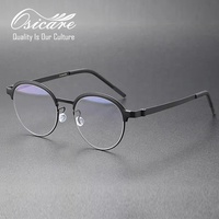 Monturas de Gafas Ópticas de Titanio para Hombre, Diseño Coreano Y2K, de Alta Calidad, Marca de Moda, de Lujo