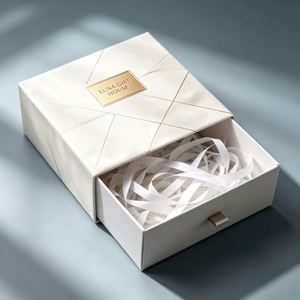 FX Luxury Custom Silver Drawer <b>Box</b> with Handle Printed Cardboard Jewelry Gift Packaging <b>Box</b> Eco-friendly <b>Paper</b> Keepsake <b>Box</b> - Product Image 4