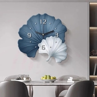 Ginkgo lukisan dinding restoran, jam dinding latar belakang Sofa jam dinding ruang tamu sederhana
