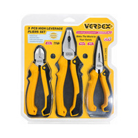 Ensemble de 3 pinces de 8 et 6 pouces, pinces à bec long et coupantes diagonales, manche jaune et noir pour la préhension et la coupe des fils