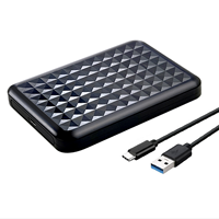 ShuoLe 2.5 inci Casing HDD Plastik Antarmuka USB-C Kecepatan Tinggi 6Gbps Casing Portabel Khusus untuk Laptop Mendukung SSD