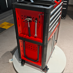 Chariot de rangement d'outils industriel portable, conception de meuble à tiroirs modulaire, poignée pliable, solution de marquage pour garage et chantier - Product Image 5