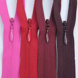 Cremallera Invisible Ecológica YKK Auténtica, Color Rojo Rosa, Borgoña, Morado Oscuro, 20cm-60cm, Material Plástico para Prendas y Vestidos - Product Image 5