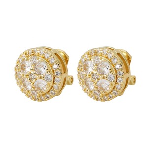 Boucles d'oreilles en acier inoxydable personnalisées, creuses, avec diamants, sans perçage, bijoux de mode légers et luxueux - Product Image 5