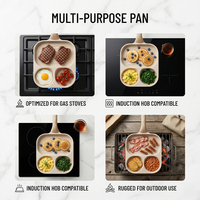 E-Top Factory, vente en gros, boîte d'emballage personnalisée avec logo, ustensiles de cuisine de luxe, poêle à œufs en aluminium moulé sous pression, antiadhésive, colorée