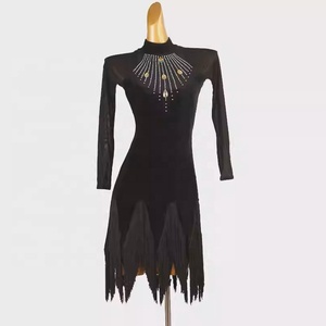 Vestido de Baile Latino con Flecos y Pedrería para Mujer, Traje de Rumba y <span class=keywords><strong>Cha</strong></span> <span class=keywords><strong>Cha</strong></span> de Una Pieza, Profesional, para Competencia - Product Image 1
