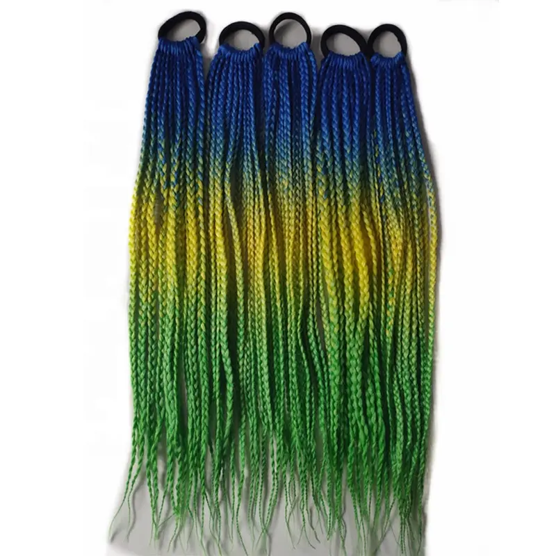 Box Braid Crochet Ombre Flechten Haar verlängerungen auf Haarband Hersteller Großhandel Ausdruck Frisuren Pferdes chwanz Haarteil