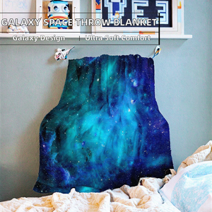 Manta Jacquard Levens Galaxy Space para mujeres, niñas y niños, con estampado de ciencia ficción, decoración del hogar, ropa de cama suave y acogedora, 100% para invierno - Product Image 2