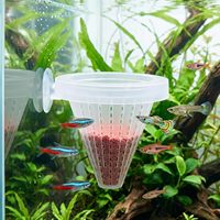 Distributeur de nourriture pour poissons en forme de cône, en plastique, avec ventouses pour aquarium