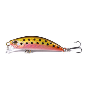 Vente en gros de leurres minnow durs coulants de 6 cm et 4,5 g, corps en plastique, taille 10, hameçons pour truites, poissons-chaudrons, eau douce, 13 couleurs - Product Image 2