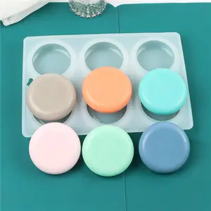 M2228 New 6 Cavity Round Soap Mold Silicone Molds For Soap Making