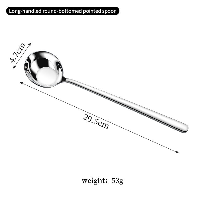 316L Long-handled Slanted Round Bottom Spoon