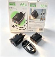 Chargeur rapide pour téléphone portable 65W avec prise EU, câble USB Type-C PD, chargeur USB Type-C, charge rapide, adaptateur secteur USB-C