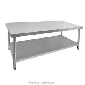 Mesa de trabajo de cocina de dos pisos de acero inoxidable 201 comercial multifuncional económica de 1,2 m - Product Image 4