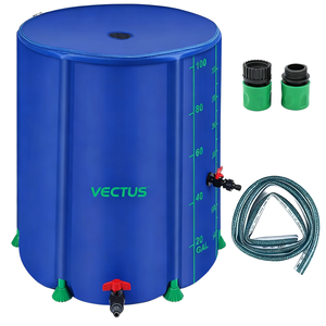 50-100ガロン100-1000リットル折りたたみ式PVCレインバレル雨水収集システムガーデン灌漑用 - Product Image 1