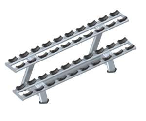 GNS-5812 İki Katlı Çelik Dambıl Rafı - Vücut Geliştirme İçin Güçlü Ticari Spor Salonu Ekipmanı - Product Image 1
