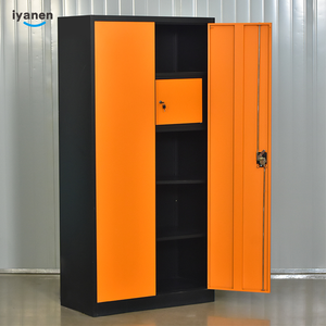 Porte pivotante en acier et <span class=keywords><strong>miroir</strong></span>, 1 pièce, meuble de rangement, pour maison bureau, salon, noir, 2 portes coulissantes, garde-robe en métal - Product Image 5