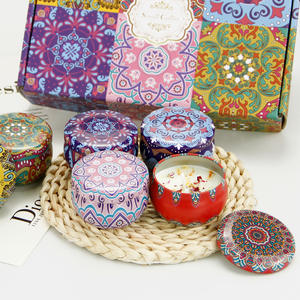 Accetta il marchio e i profumi personalizzati bella piccola candela di soia in metallo profumato con fiori secchi - Product Image 3