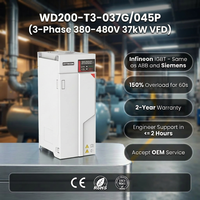 Variateur de fréquence vectoriel HYTECON WD200-T3-037G/045P 37kW 50HP pour applications lourdes, 45kW 60HP pour ventilateurs et pompes, VFD triphasé 380V pour le contrôle de la vitesse des moteurs CVC