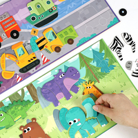 Livre de puzzles magnétiques pour enfants 3 en 1, animaux, dinosaures, véhicules, jouet Montessori pour tout-petits