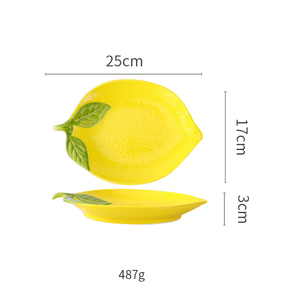 Lemon Design Tableware <b>Set</b> <b>Microwave</b> Safe Salad Bowls & Cake Plates Dishwasher Friendly Kitchen & Cafe Serveware - Product Image 4
