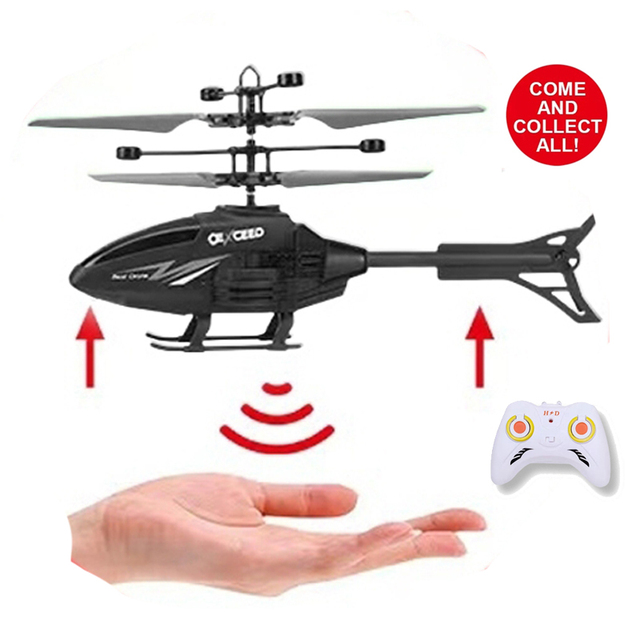 EPT Small Mini Flying Toys Remote-Controlled Induction Aircraft & Black Hawk Rc-Helicopter Electric Power Source Incusion Toys